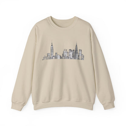 New York State of Mind-NYC Skyline Cozy Crewneck-Gossip Girl Pop Culture Apparel
