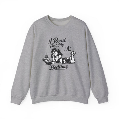 I Read Past My Bedtime Vintage Book Lover Sweatshirt-Bookish Crewneck