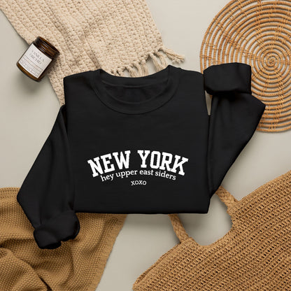 New York Upper East Side Embroidered Crewneck Sweatshirt