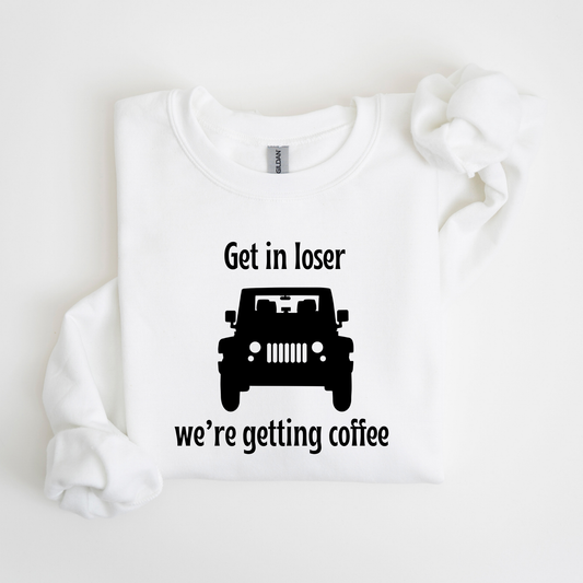 Get in Loser, We're Getting Coffee Crewneck Sweatshirt-Gilmore Girls Jeep