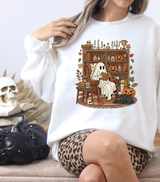 Ghostly Reading Nook Crewneck Sweatshirt