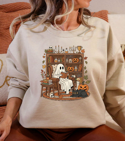 Ghostly Reading Nook Crewneck Sweatshirt