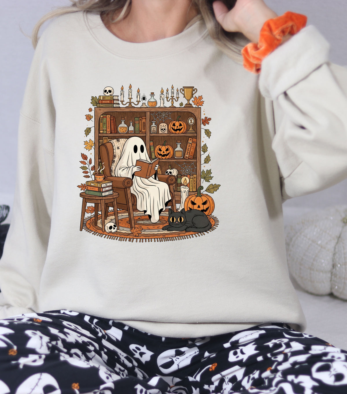 Ghostly Reading Nook Crewneck Sweatshirt