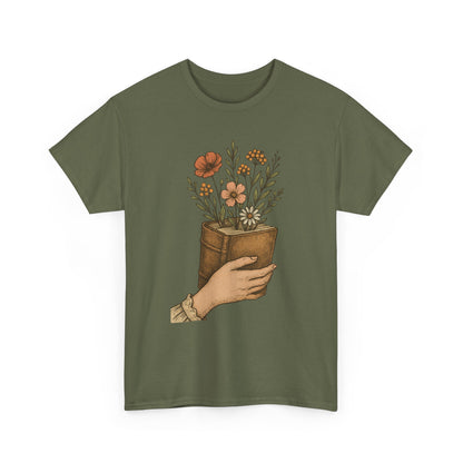 Bloom From Books Tee-Floral Book T-Shirt