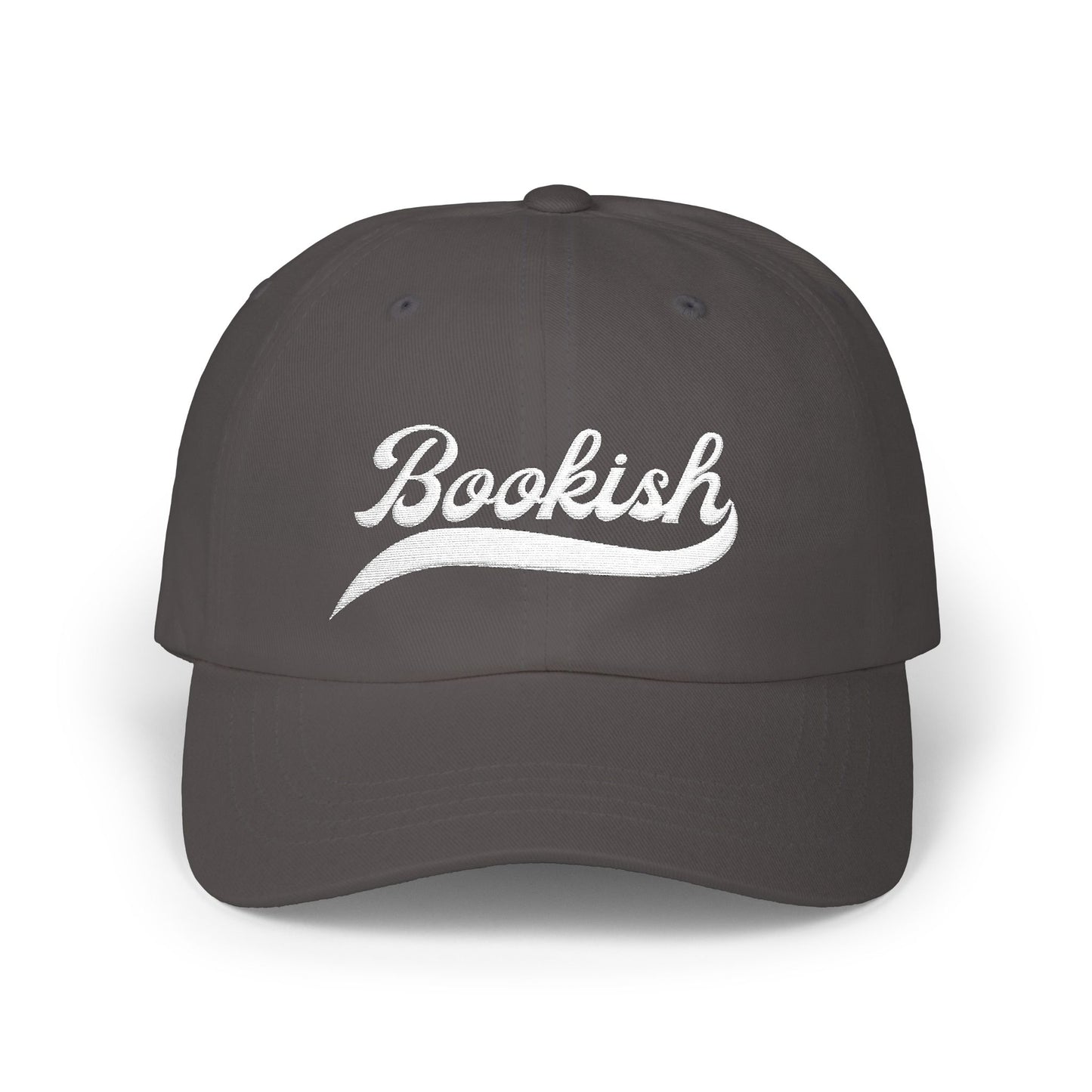Bookish Embroidered Baseball Cap- White