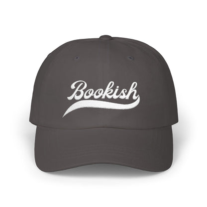Bookish Embroidered Baseball Cap- White