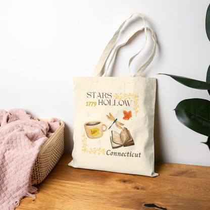 Stars Hollow Connecticut Tote— Gilmore Girls Cozy Coffee & Book Canvas Tote