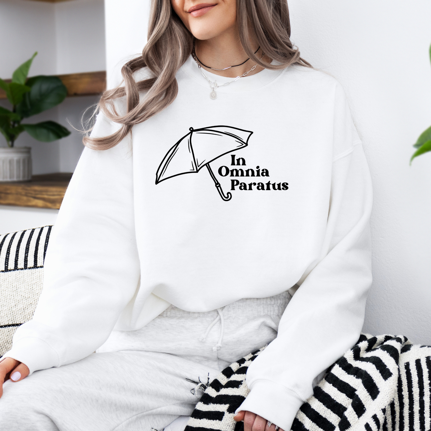 In Omnia Paratus Crewneck Sweatshirt-Gilmore Girls Apparel