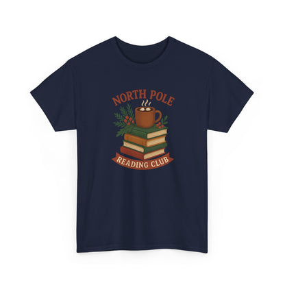 North Pole Reading Club T-Shirt — Cozy Holiday Book Lover Tee