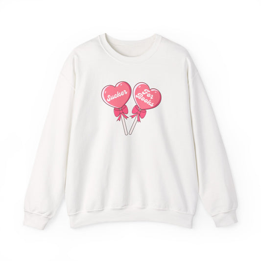 Sucker for Books Crewneck- Valentine Graphic Sweatshirt