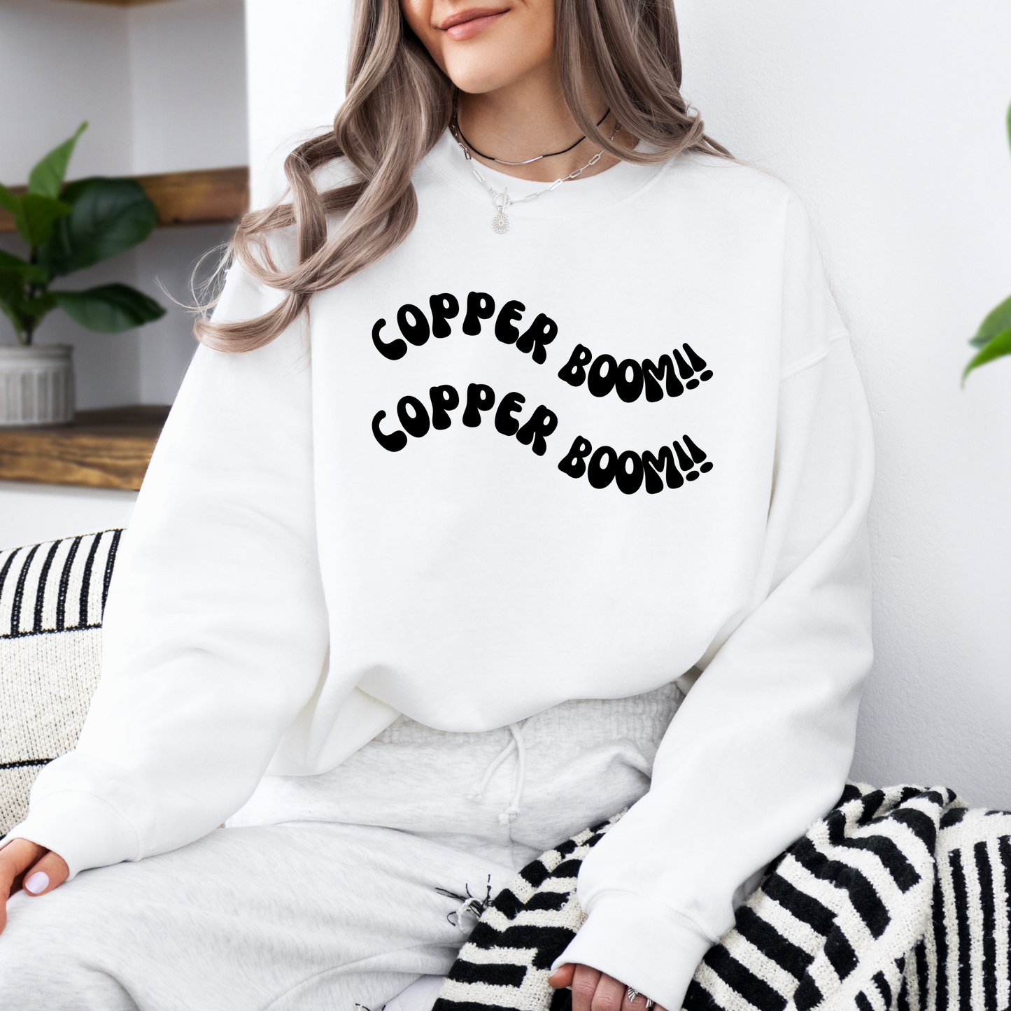 Copper Boom!! Crewneck Sweatshirt-Gilmore Girls Apparel