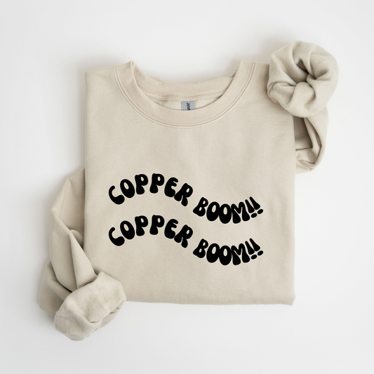 Copper Boom!! Crewneck Sweatshirt-Gilmore Girls Apparel
