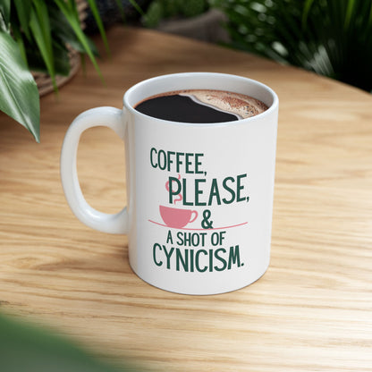 ☕ Coffee Mug – “Coffee, Please, & A Shot of Cynicism"-Gilmore Girls