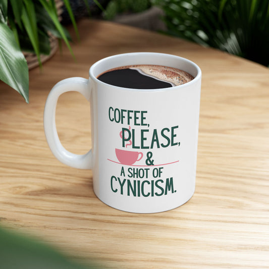 ☕ Coffee Mug – “Coffee, Please, & A Shot of Cynicism"-Gilmore Girls
