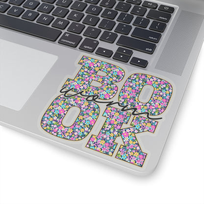 Floral Book Worm Sticker