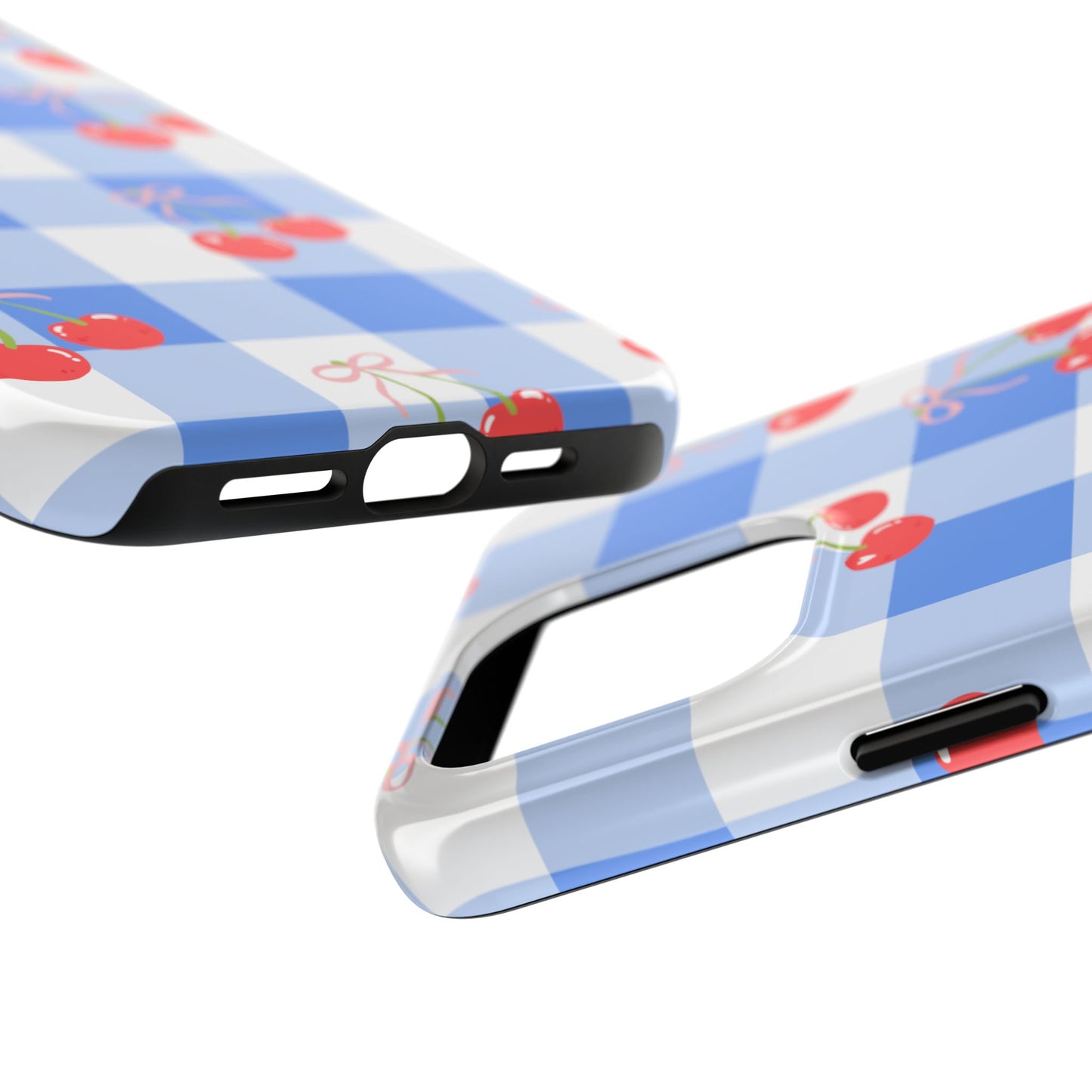 Blue Checkered Cherry Phone Case