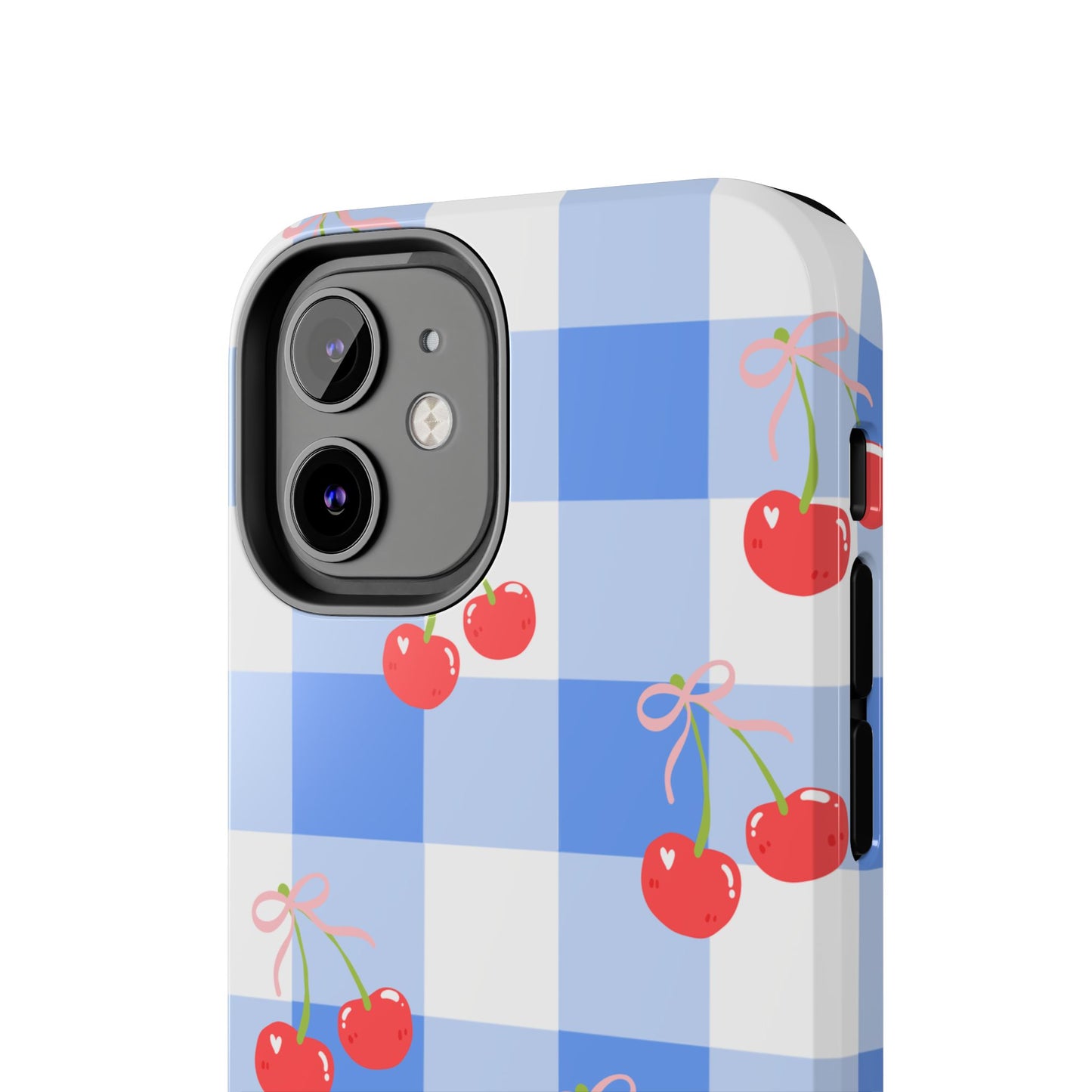 Blue Checkered Cherry Phone Case