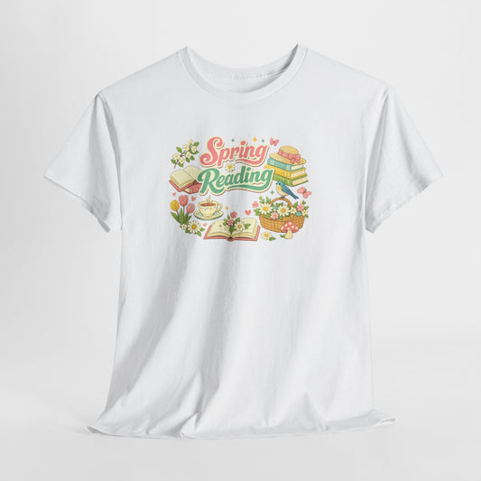 Spring Reading Tee — Floral Booklover Graphic Shirt