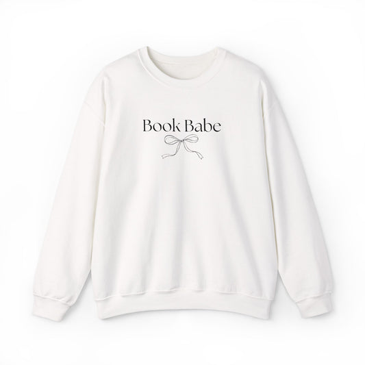 Book Babe Embroidered Crewneck Sweatshirt-Black Font