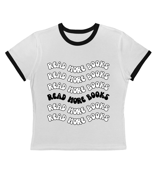 Read More Books Retro Ringer Tee-Black