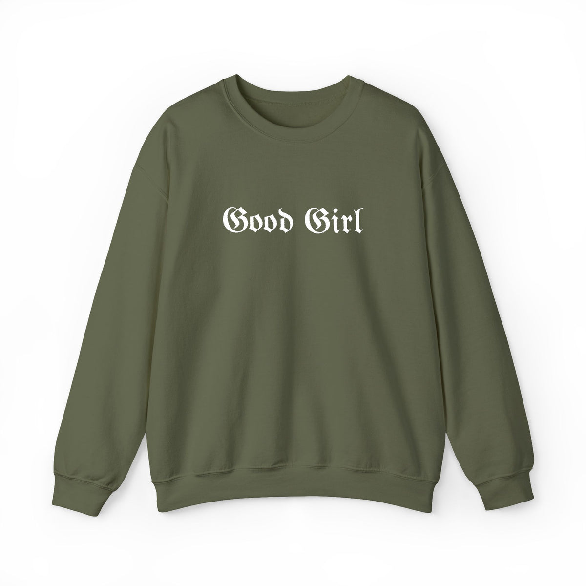 Good Girl Embroidered Crewneck Sweatshirt-White Font