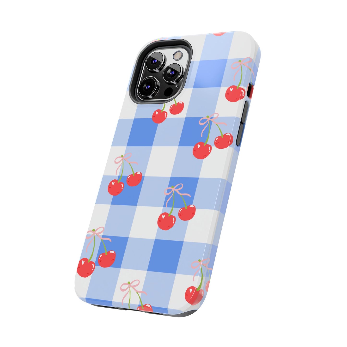 Blue Checkered Cherry Phone Case