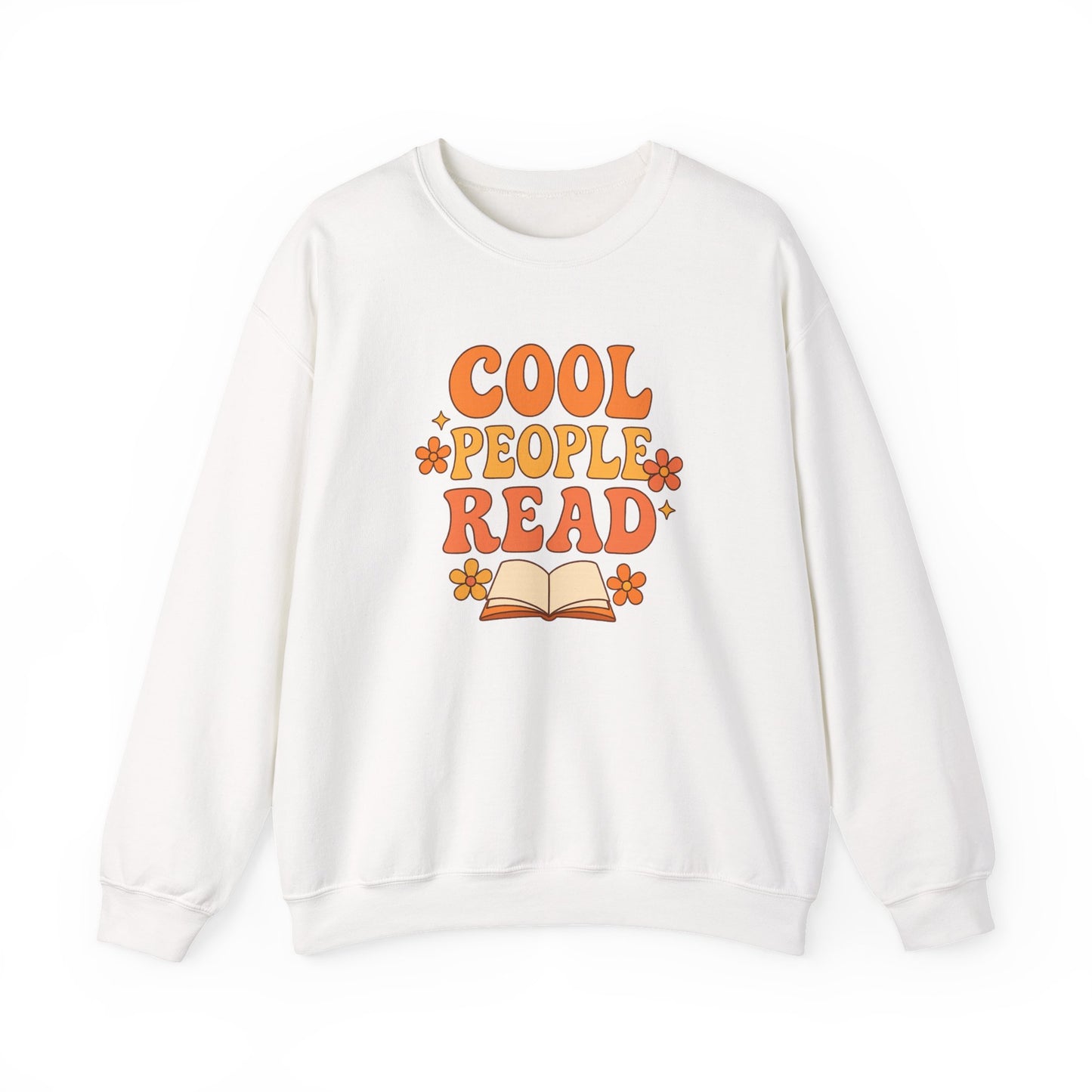 Cool People Read Sweatshirt – Retro Floral Book Lover Crewneck