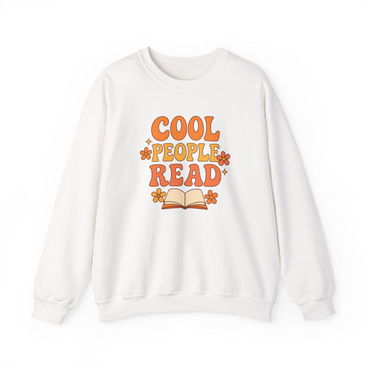Cool People Read Sweatshirt – Retro Floral Book Lover Crewneck