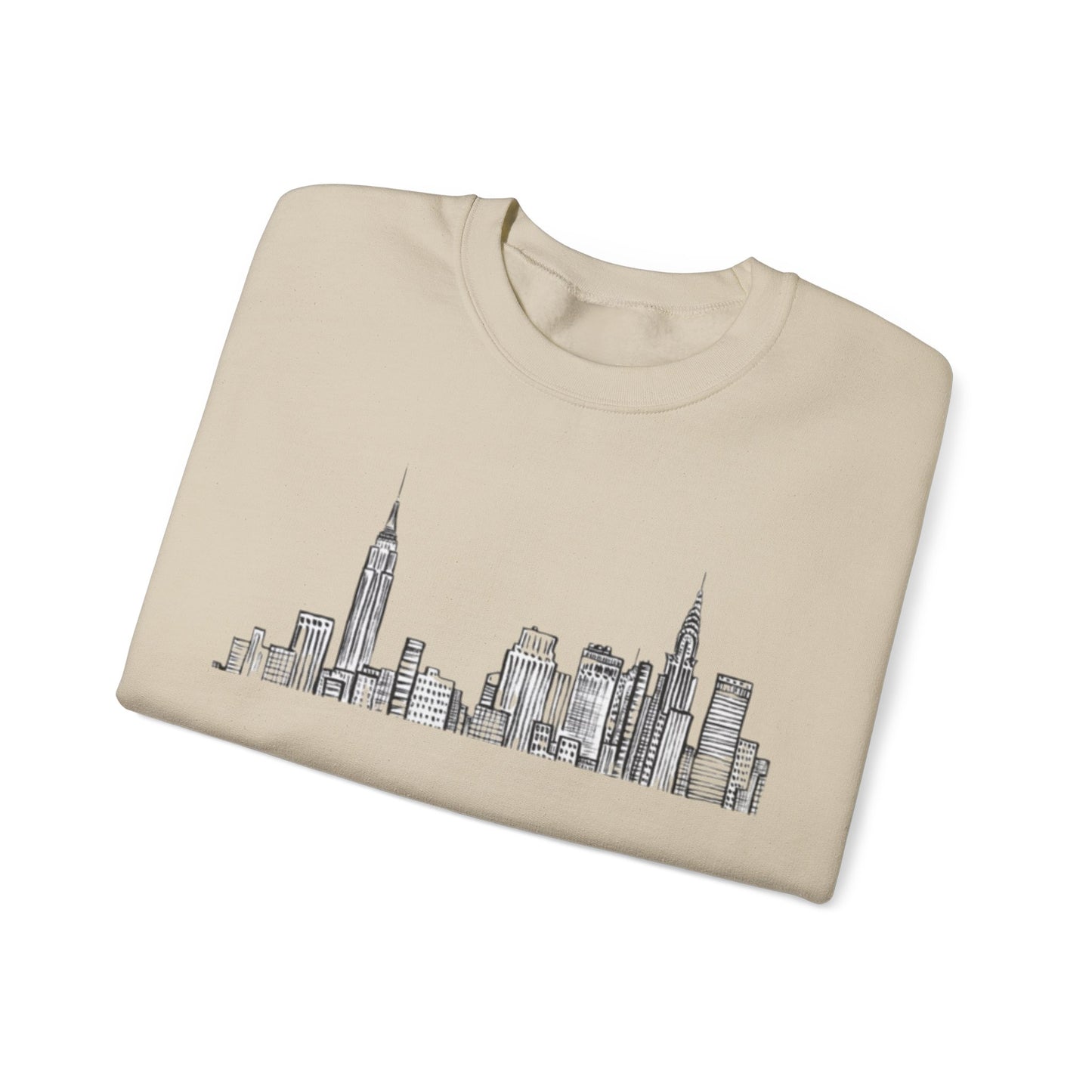New York State of Mind-NYC Skyline Cozy Crewneck-Gossip Girl Pop Culture Apparel