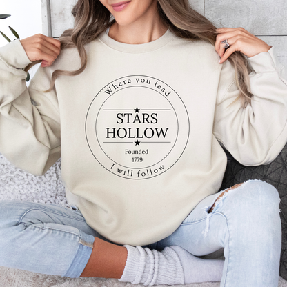 Stars Hollow "Where You Lead" Crewneck Sweatshirt-Cozy Gilmore Girls Apparel