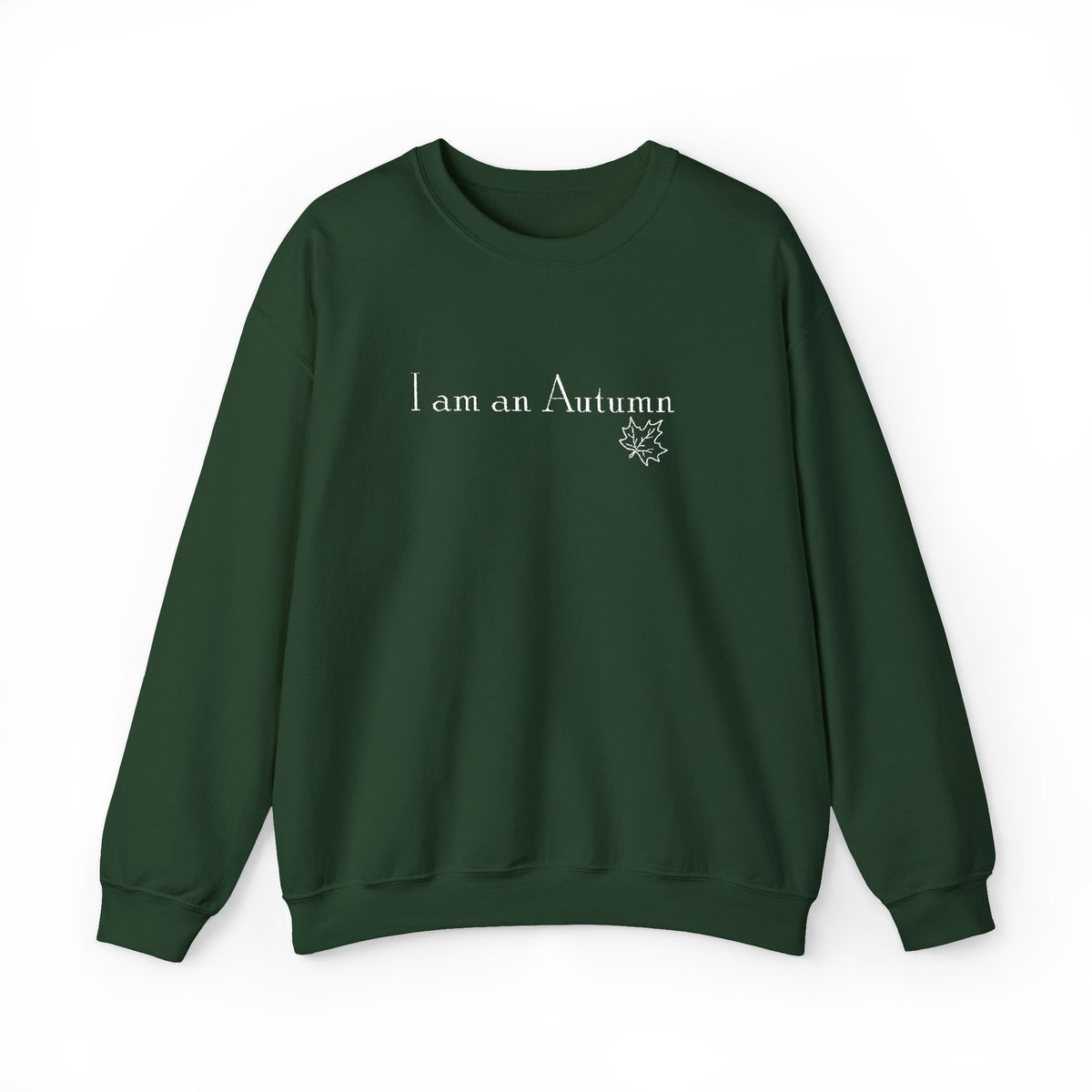I Am an Autumn Embroidered Crewneck Sweatshirt White🍂