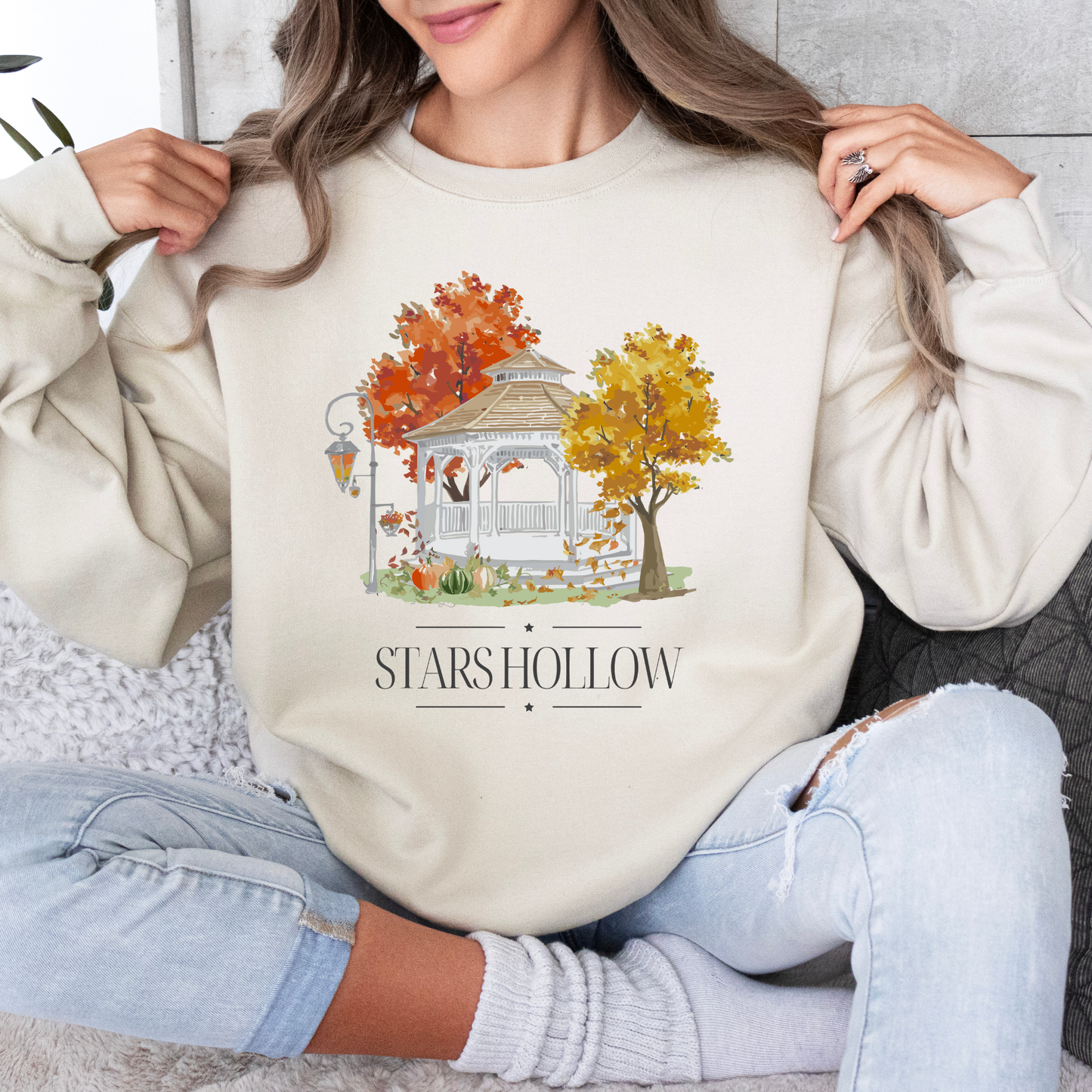 Stars Hollow Gazebo Crewneck Sweatshirt-Gilmore Girls Apparel