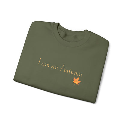 I Am an Autumn Embroidered Crewneck Sweatshirt with color leaf🍂