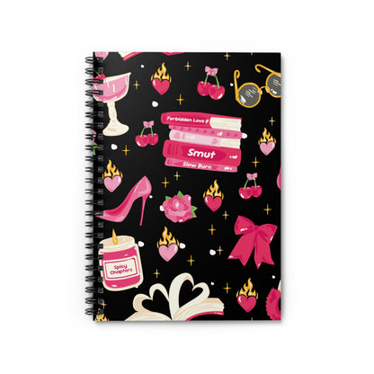 Spicy Chapters Bookish Spiral Notebook-Black