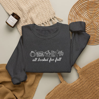 All Booked for Fall Embroidered Crewneck 🍂📚