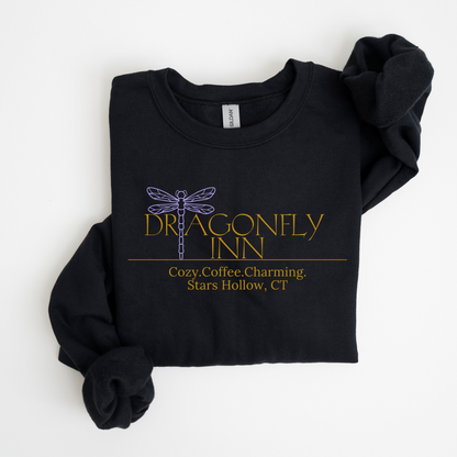 Dragonfly Inn Crewneck Sweatshirt-Cozy Coffee Charm for Stars Hollow Fans