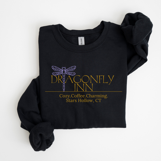 Dragonfly Inn Crewneck Sweatshirt-Cozy Coffee Charm for Stars Hollow Fans