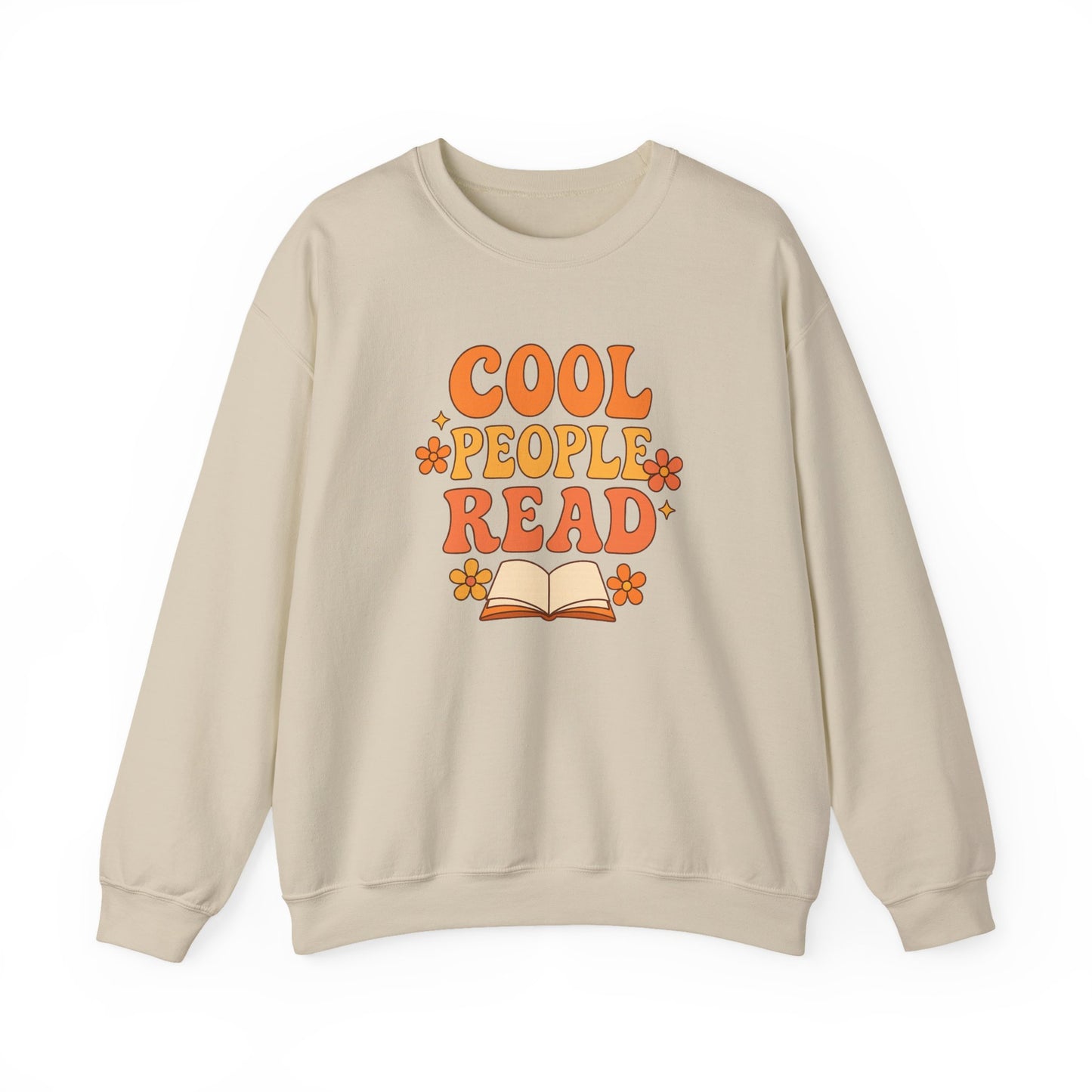 Cool People Read Sweatshirt – Retro Floral Book Lover Crewneck