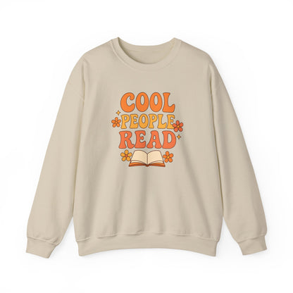 Cool People Read Sweatshirt – Retro Floral Book Lover Crewneck