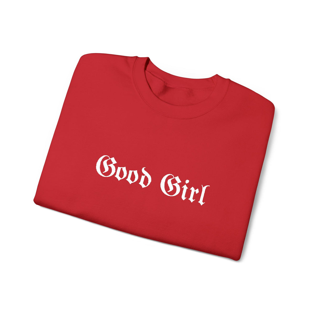 Good Girl Embroidered Crewneck Sweatshirt-White Font
