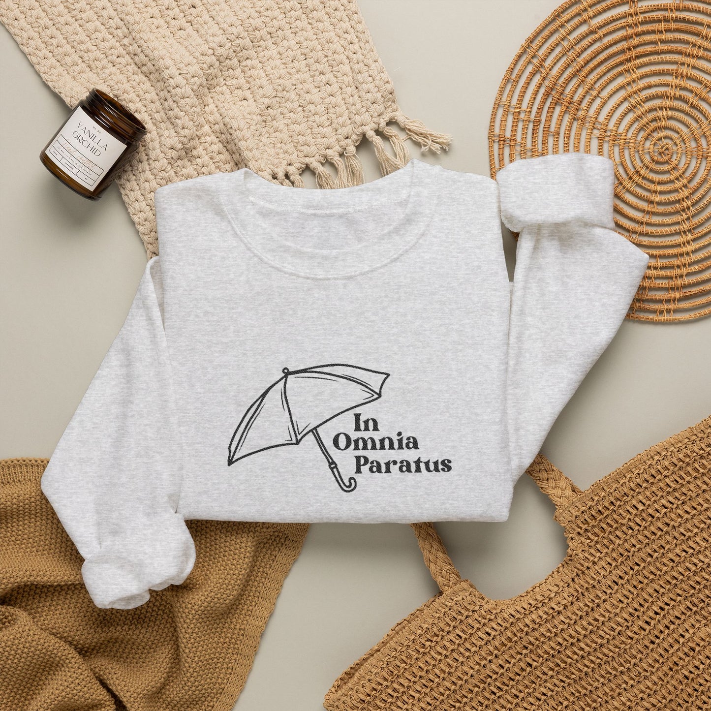 In Omnia Paratus Embroidered Crewneck Sweatshirt-Gilmore Girls