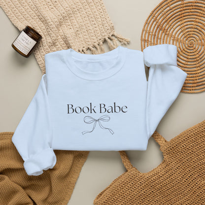 Book Babe Embroidered Crewneck Sweatshirt-Black Font