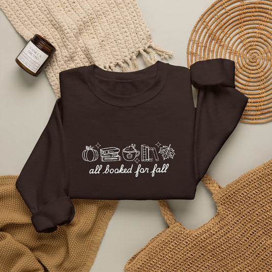 All Booked for Fall Embroidered Crewneck 🍂📚