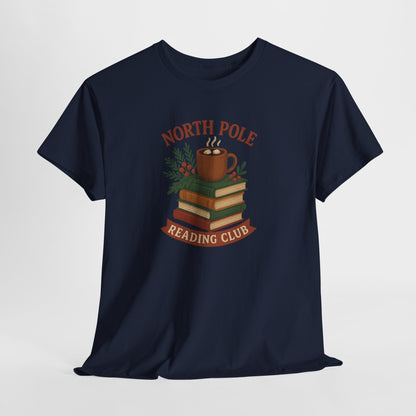 North Pole Reading Club T-Shirt — Cozy Holiday Book Lover Tee