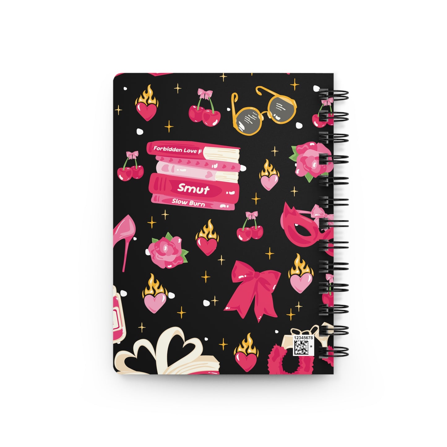 Spicy Chapters Bookish Spiral Notebook-Black