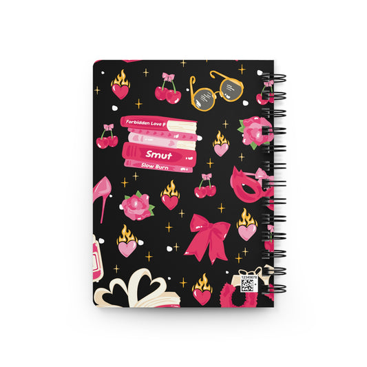 Spicy Chapters Bookish Spiral Notebook-Black