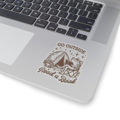 Go Outside, Read a Book Camping Sticker