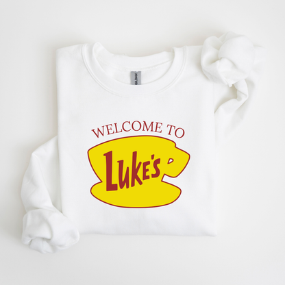 Luke's Diner Coffee Lover Crewneck Sweatshirt-Welcome to Luke's Stars Hollow-Gilmore Girls