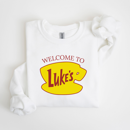 Luke's Diner Coffee Lover Crewneck Sweatshirt-Welcome to Luke's Stars Hollow-Gilmore Girls