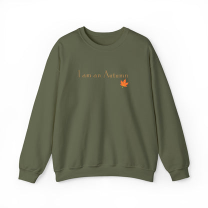 I Am an Autumn Embroidered Crewneck Sweatshirt with color leaf🍂